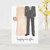 幸福にその後ずっと挨拶状 カード (黄色い花)