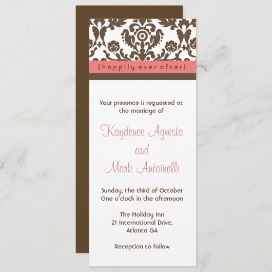 幸福にその後ずっと結婚式招待状 招待状 (正面/裏面)