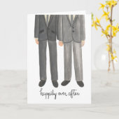 幸福にその後ずっと陽気なカップルの挨拶状 カード (黄色い花)