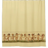 幸福に天使の天使を踊るヴィンテージの菓子 シャワーカーテン (正面)