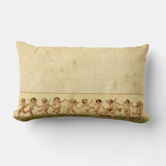 幸福に天使を踊るヴィンテージの菓子 ランバークッション (正面)