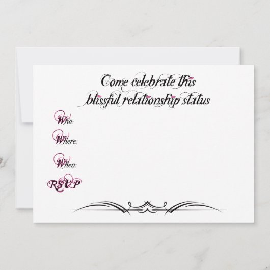 幸福に独身の 招待状 (裏面)