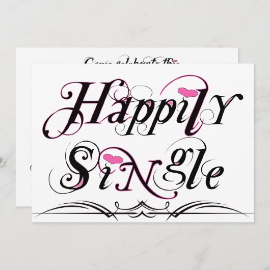 幸福に独身の 招待状 (正面/裏面)