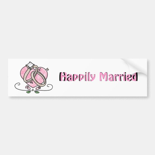 幸福に結婚した バンパーステッカー (正面)