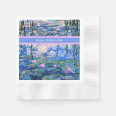 幸福のお母さんの日、睡蓮絵画の日。 縁ありカクテルナプキン (正面)