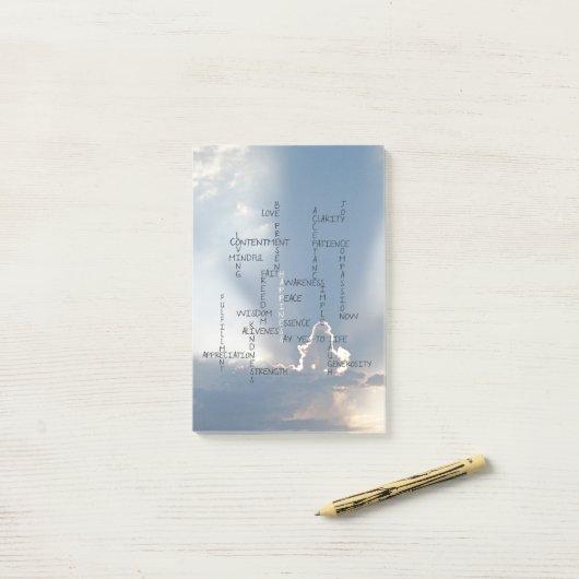 幸福のために住む感動的な単語 ポストイット (デスク上)