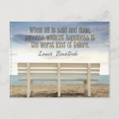 「幸福のない成功」感動的引用文 ポストカード (正面)