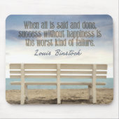 「幸福のない成功」感動的引用文 マウスパッド (正面)