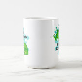 幸福のカエルを心配しなおもしろいい コーヒーマグカップ (中央)
