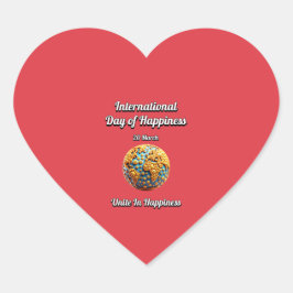 幸福の中で一つになる。幸福国際的の日 ハートシール
