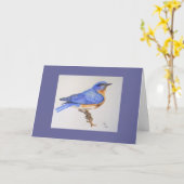 幸福の挨拶状のブルーバード カード (黄色い花)