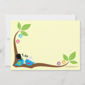 幸福の新郎新婦の青い鳥 招待状 (裏面)