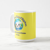 幸福の日。幸福は知らな縁どい。 コーヒーマグカップ (正面左)