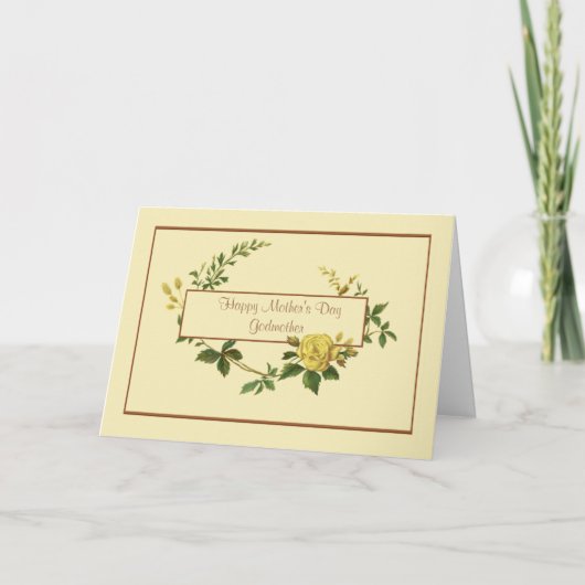 幸福の母の日の黄薔薇の女神 カード (正面)