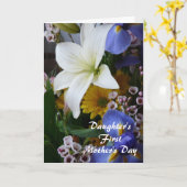 幸福の母の日娘かわいらしフローラ カード (黄色い花)