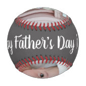 幸福の父の日 | 2枚の写真 |家族の贈り物 野球ボール (裏面)
