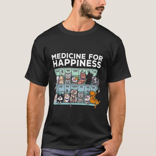 幸福の猫の週のための薬 Tシャツ (正面)