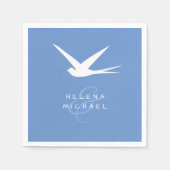 幸福の結婚式の日の青鳥 スタンダードカクテルナプキン (正面)