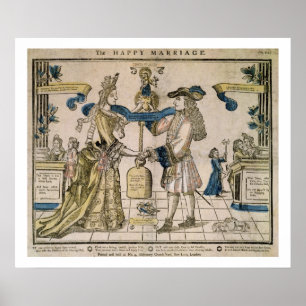 幸福の結婚（ステンシル色の木版画） ポスター