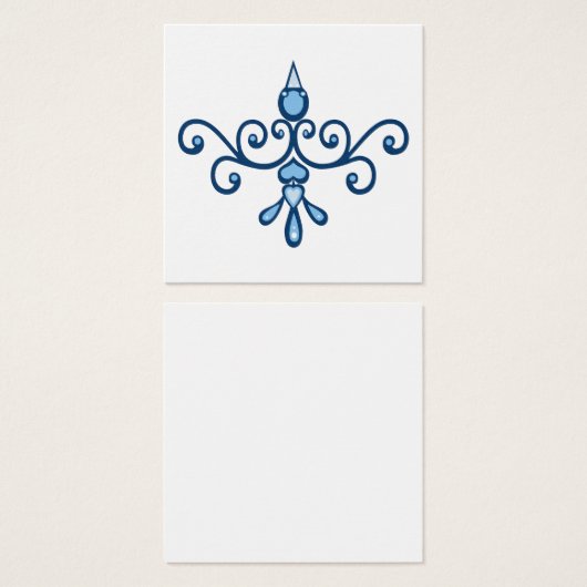 幸福の翼を持つ青いモダンフォークの鳥 (正面&裏面)