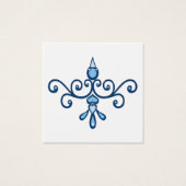 幸福の翼を持つ青いモダンフォークの鳥 (正面)