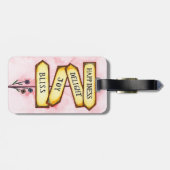 幸福の道路標識の荷物のラベル ラゲッジタグ (裏面横)