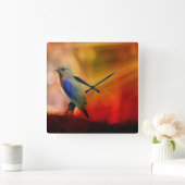 幸福の青い鳥 スクエア壁時計 (ホーム)