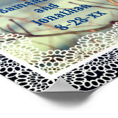 幸福の青パーソナライズされた結婚鳥 ポスター (角)