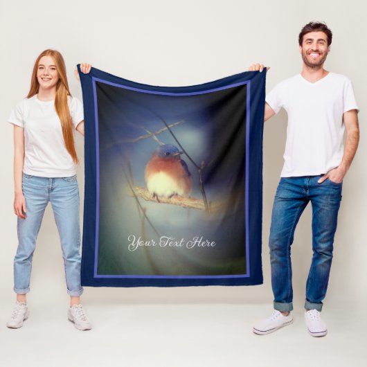 幸福の青パーソナライズされた鳥 フリースブランケット (インサイチュ)