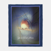 幸福の青パーソナライズされた鳥 フリースブランケット (正面)