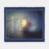 幸福の青パーソナライズされた鳥 フリースブランケット (正面(横))