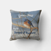 幸福の青感動的いパーソナライズされた鳥   クッション (裏面)