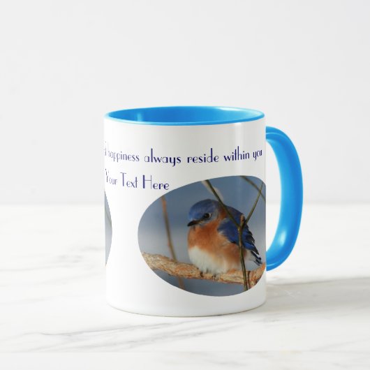 幸福の青感動的鳥 マグカップ (正面右)