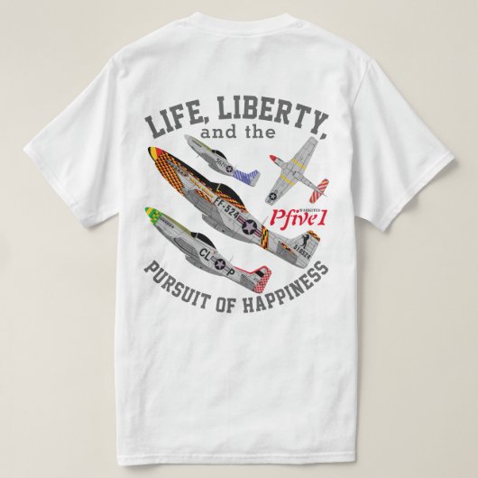幸福のPfive1 P-51D "追求" Tシャツ (デザイン裏面)