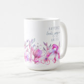 幸福はあなたで豪華水彩画の花柄を見ます コーヒーマグカップ (正面右)