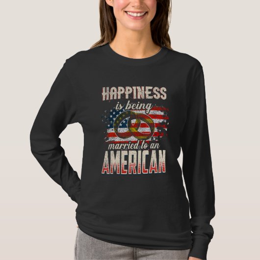 幸福はアメリカ結婚した人にとってちょうどマーである Tシャツ (正面)
