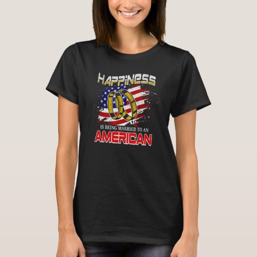 幸福はアメリカ結婚した人にとってちょうどマーである Tシャツ (正面)