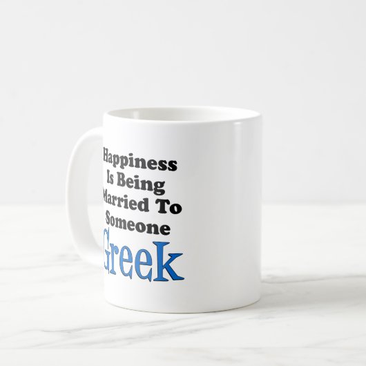 幸福はギリシャ語誰かに結婚したです コーヒーマグカップ (正面左)