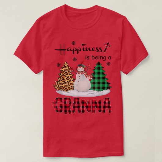 幸福はグラナ雪だるまメリークリスマス Tシャツ (デザイン正面)