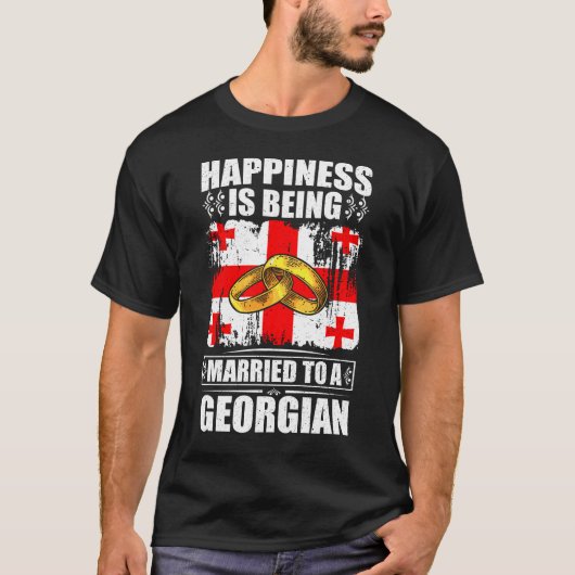 幸福はグルジア結婚した人の手に渡る Tシャツ (正面)
