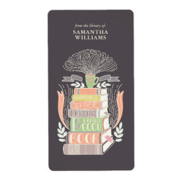 「幸福はコーヒーと本だ」蔵書票 ラベル