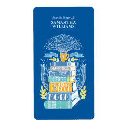 「幸福はコーヒーと本だ」蔵書票 ラベル