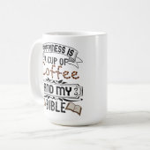 幸福はコーヒーと私の聖書のカップである コーヒーマグカップ (正面左)