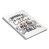 幸福はコーヒーと私の聖書のカップである ノートブック (右側)