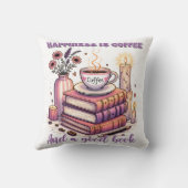 幸福はコーヒーと良い本である クッション (裏面)