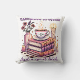 幸福はコーヒーと良い本である クッション