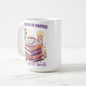 幸福はコーヒーと良い本である コーヒーマグカップ (正面左)
