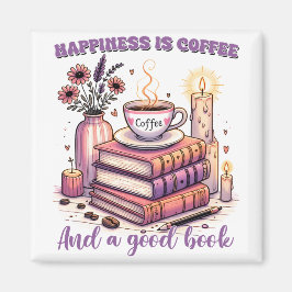 幸福はコーヒーと良い本である マグネット