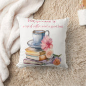 幸福はコーヒーと良い本のカップである クッション (ブランケット)