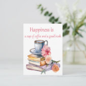 幸福はコーヒーと良い本のカップである ポストカード (スタンド正面)